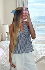 Imee Blue Striped Top