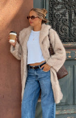 It Girl Sand Faux Fur Maxi Coat