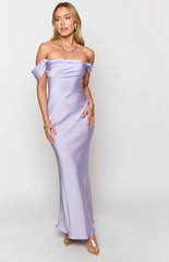 Ella Lilac Off Shoulder Maxi Formal Dress