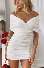 Samantha White Jersey Casual Mini Dress