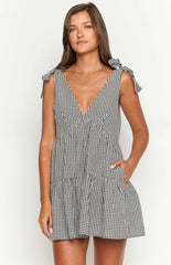 Angel Girl Black Gingham Mini Dress