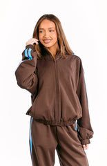 Kosie Chocolate And Blue Stripe Jacket