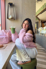 Sorbet Pink Chunky Cardigan
