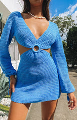 Cleo Crochet Dress Blue