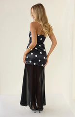 Eden Black Polka Dot Maxi Dress