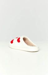 Sweetheart Sole White Love Heart Slippers