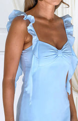 Joyce Blue Chiffon Mini Dress