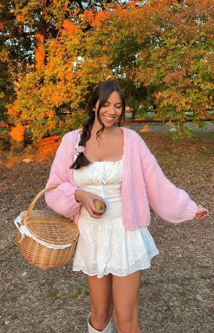 Sorbet Pink Chunky Cardigan