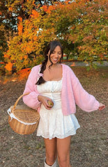 Sorbet Pink Chunky Cardigan