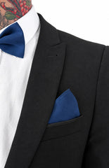 Abel Navy Bow Tie And Pocket Square Set