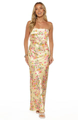 Maiah Yellow Bloom Maxi Dress